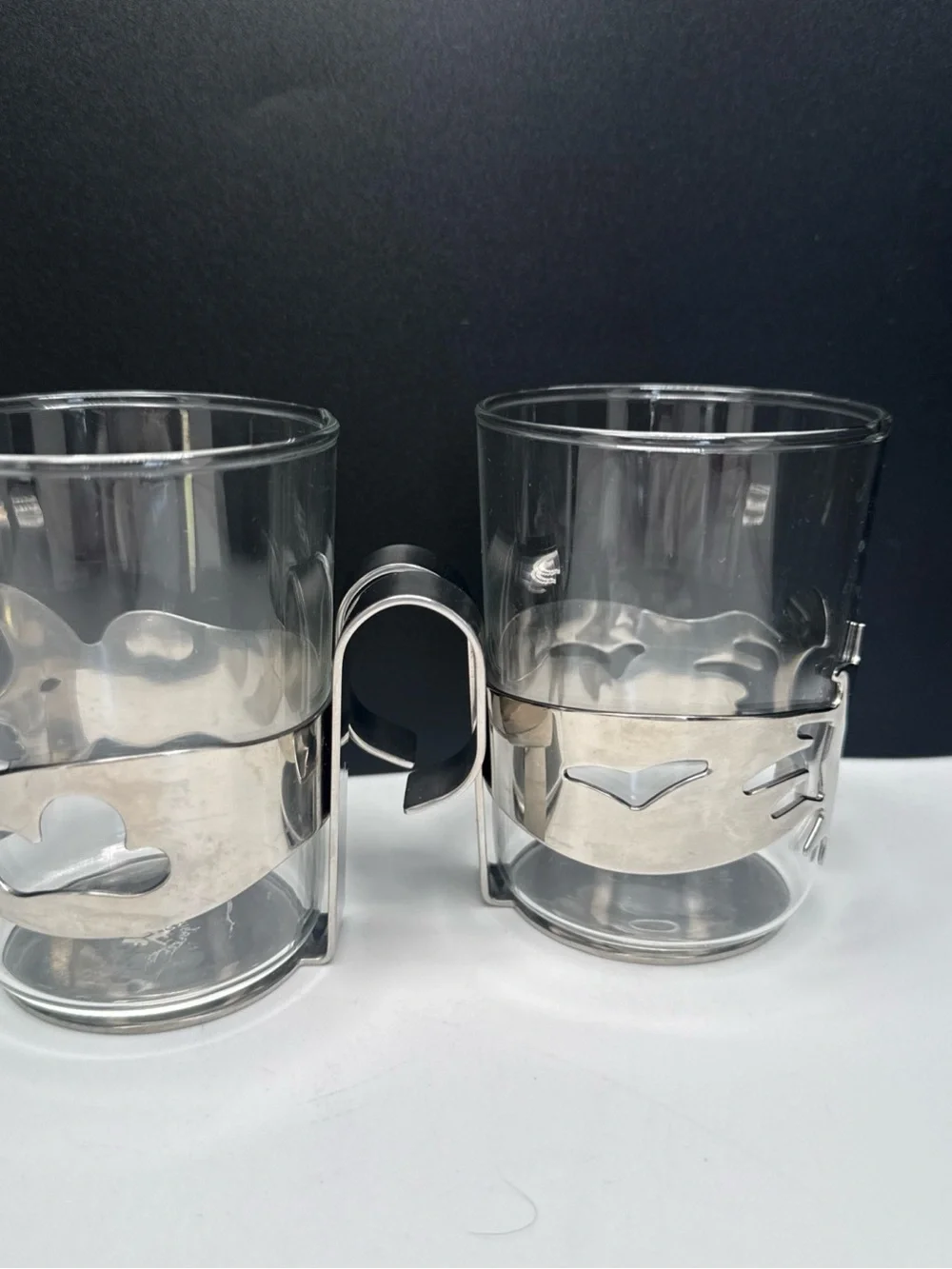 Vintage WMF Cromargan Celestial Tea Set of 2‎ Stainless Steel GERMANY